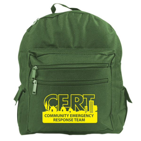 Green Backpack w/ Yellow CERT Logo